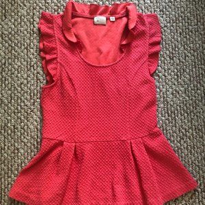 Pink peplum top from Anthropologie